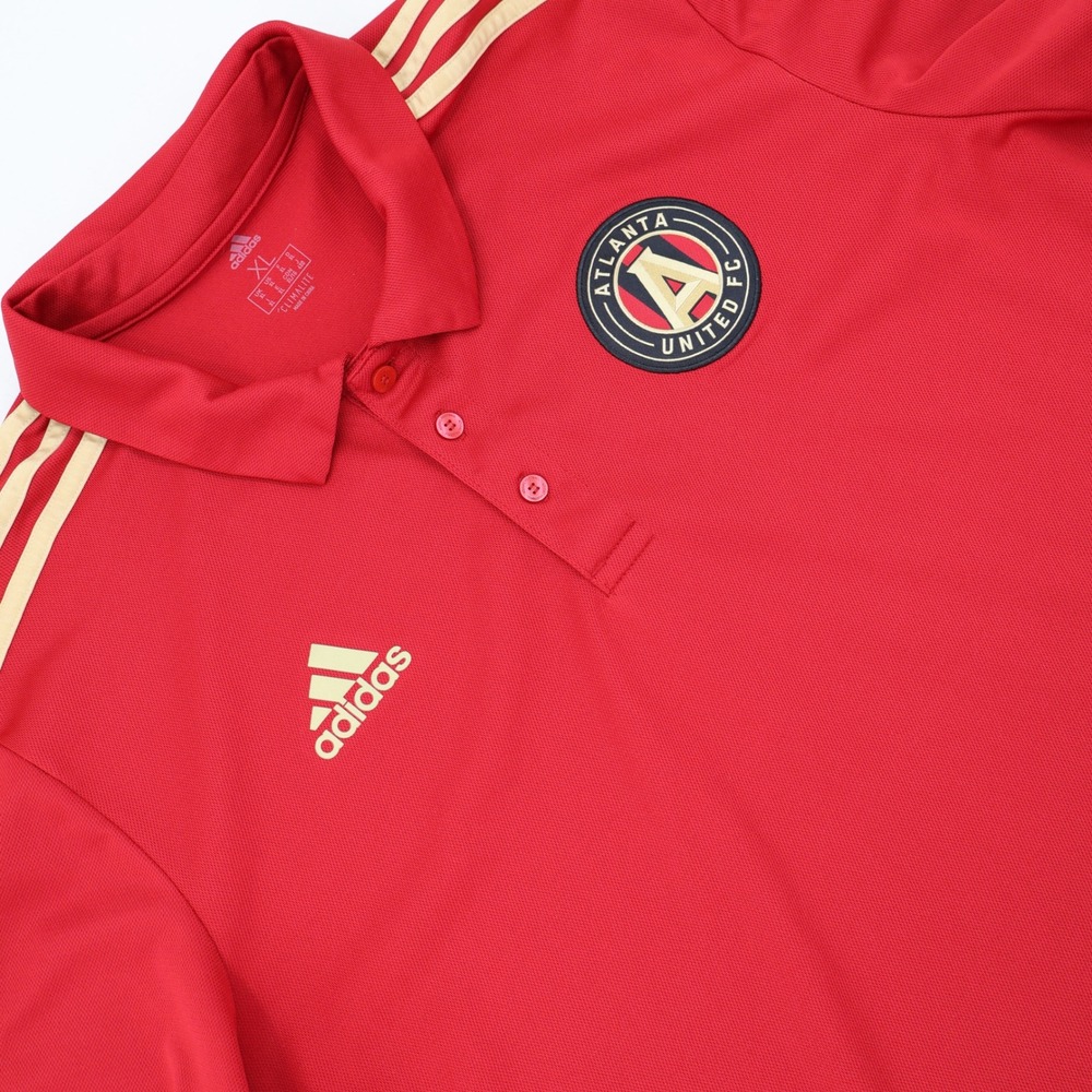Adidas Atlanta United FC Polo Shirt Mens XL Red Climalite Excellent